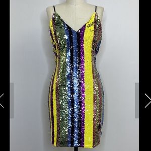 L'ATISTE Multicolor Sequin Dress